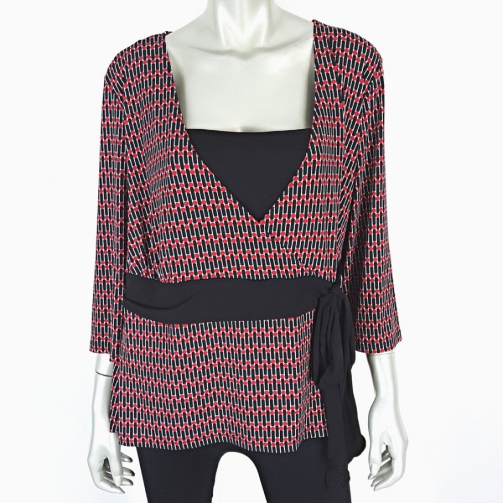 Briggs Top Plus Size 2X Pink Black